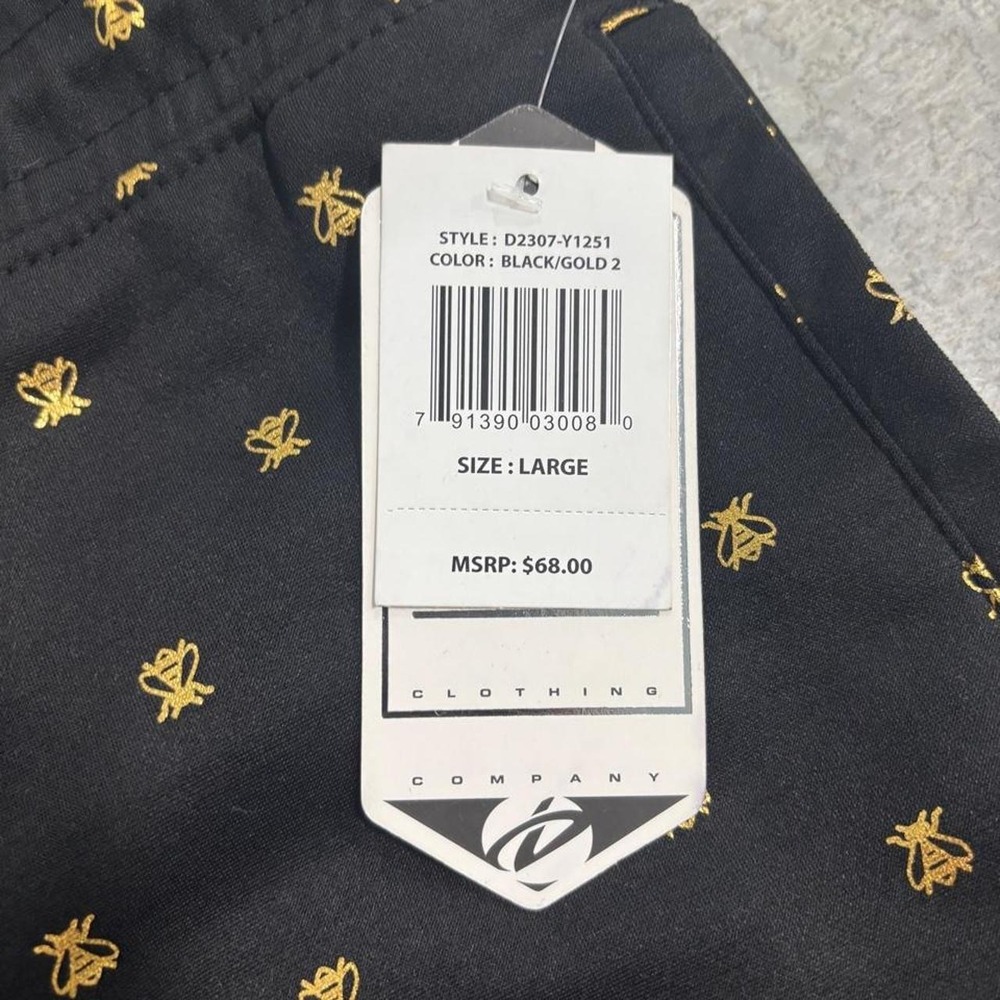Drill Brand Black & Gold Graphic Shorts NWT Men's Large Streetwear Athletic - Picture 2 of 5